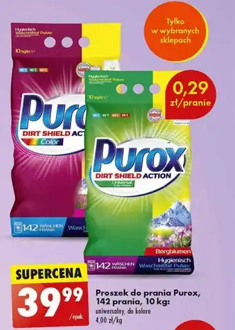 Biedronka Proszek do prania Purox, 142 prania, 10 kg oferta