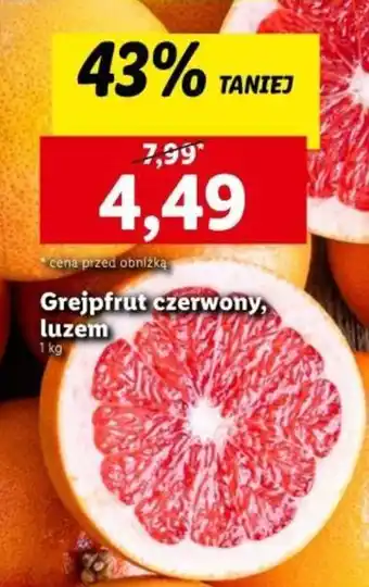Lidl Grejpfrut czerwony, luzem 1 kg oferta