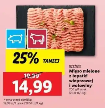 Lidl Mięso mielone z łopatki wieprzowej i wołowiny 700 g oferta