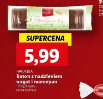 Lidl FAVORINA Baton z nadzieniem nugat i marcepanem 100g oferta