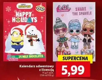 Lidl Kalendarz adwentowy z licencją 75 g oferta
