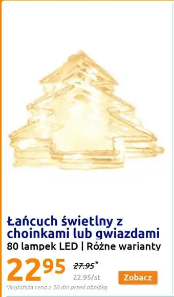 Action Łańcuch świetlny z choinkami lub gwiazdami 80 lampek LED oferta