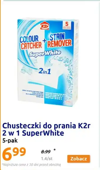 Chusteczki do prania K2r 2 w 1 SuperWhite 5-pak