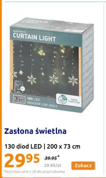 Action Zasłona świetlna 130 diod LED 200 x 73cm oferta