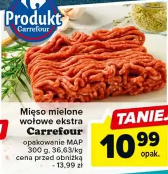 Carrefour Market Mięso mielone wołowe ekstra Carrefour 300g oferta