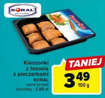 Carrefour Market Kieszonki z łososia z pieczarkami KORAL 100g oferta