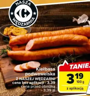 Carrefour Market Kiełbasa podwawelska Z NASZEJ WĘDZARNI 100g oferta