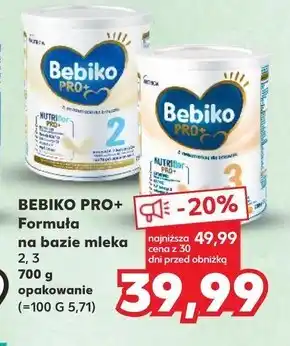 Kaufland Bebiko pro+ 1 mleko początkowe dla niemowląt od urodzenia 700 g oferta