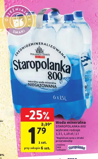 Intermarche Woda mineralna Staropolanka 800 1,5l oferta