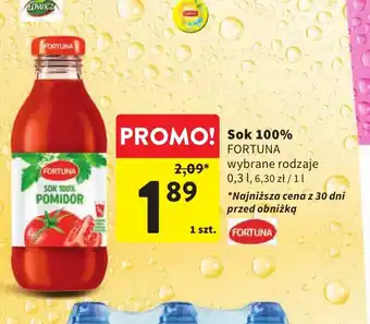Intermarche Sok 100% FORTUNA 0,3l oferta