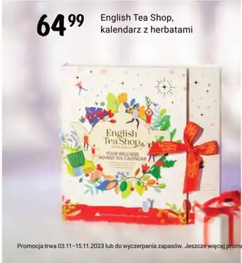 Rossmann English Tea Shop, kalendarz z herbatami oferta