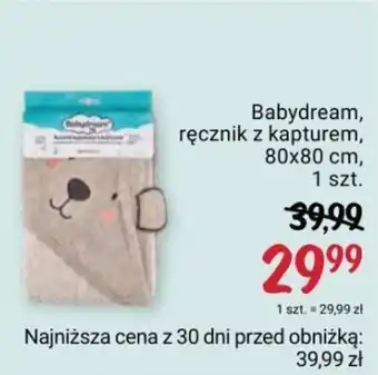 Rossmann Babydream, ręcznik z kapturem, 80x80 cm, oferta