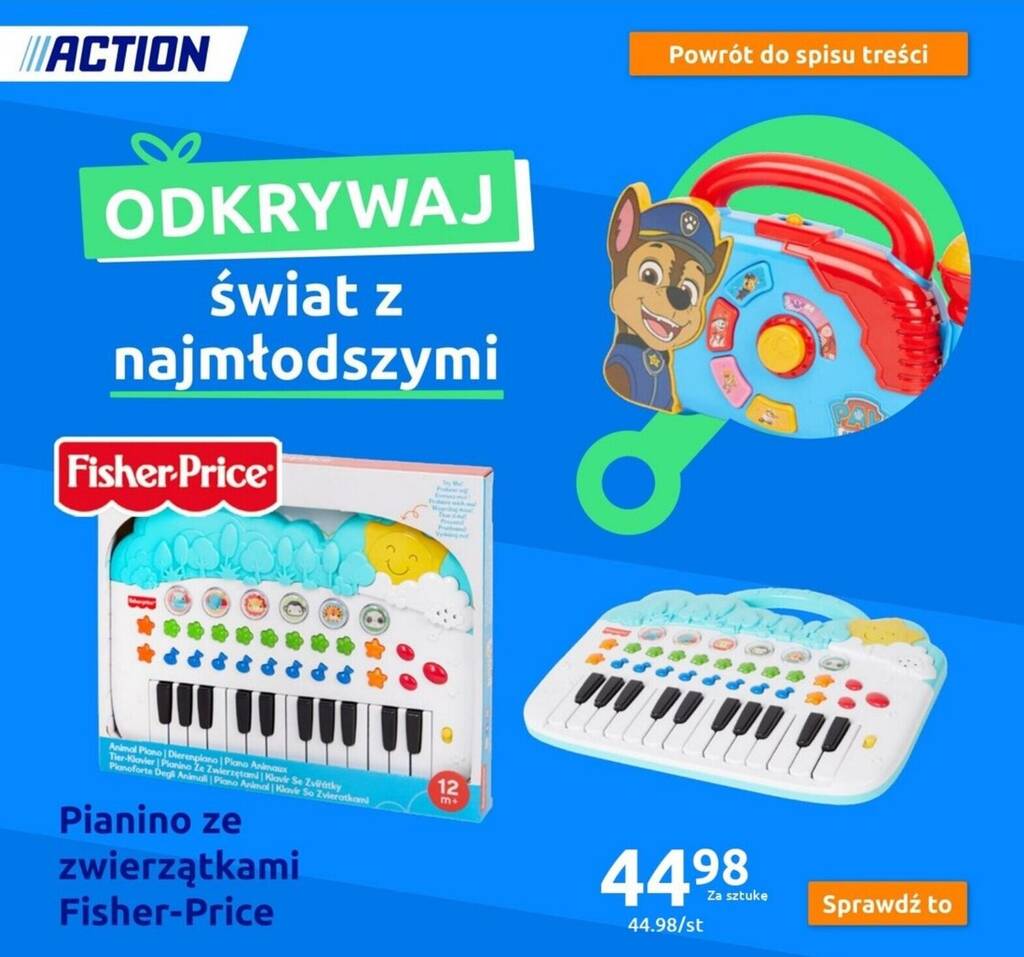 Action Pianino ze zwierzątkami Fisher-Price oferta
