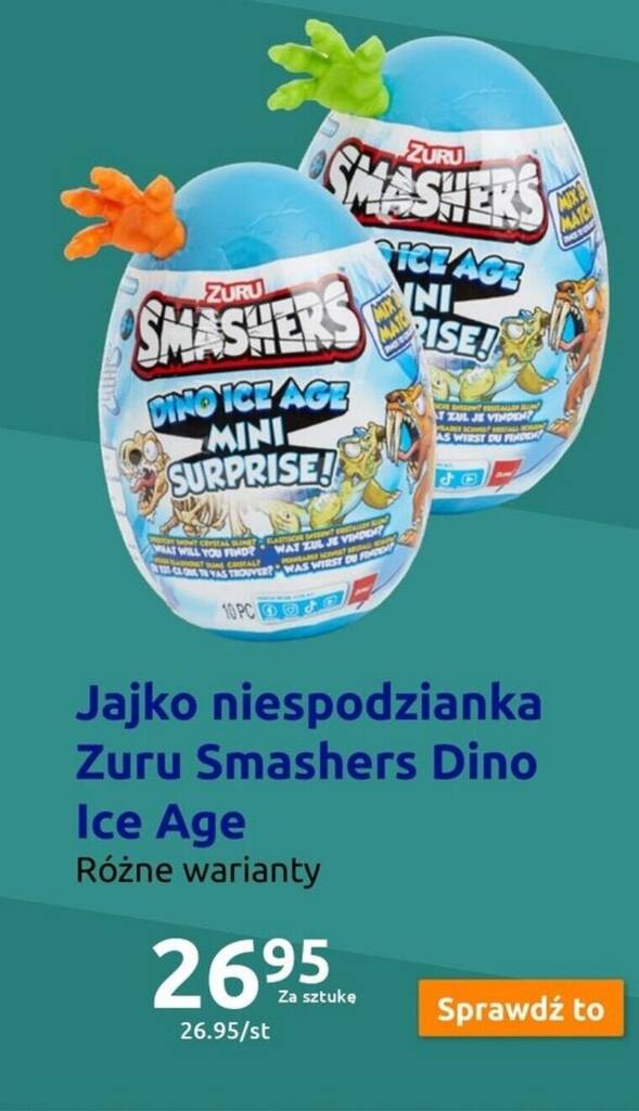 Action Jajko niespodzianka Zuru Smashers Dino Ice Age oferta