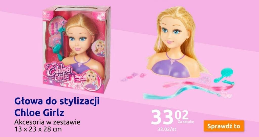 Action Głowa do stylizacji Chloe Girlz oferta