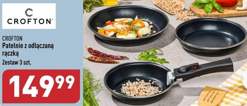 ALDI CROFTON Patelnie z odłączaną rączką 3szt. oferta