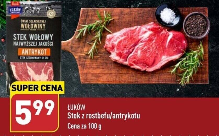 ALDI ŁUKÓW Stek z rostbefu/antrykotu 100 g oferta