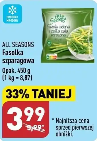 ALDI ALL SEASONS Fasolka szparagowa 450g oferta