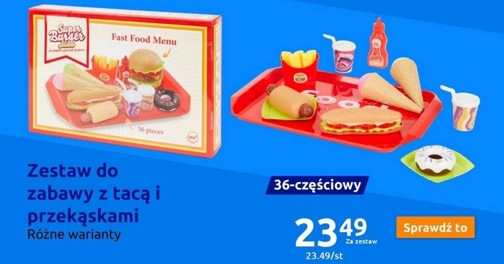 Action Zestaw do zabawy z tacą i przekąskami oferta