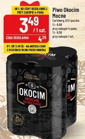 Polomarket Okocim piwo jasne mocne dubeltowe 4 x 500 ml oferta