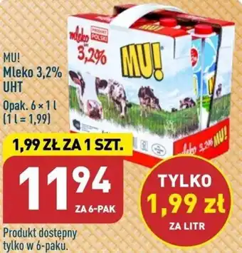 ALDI MU! Mleko 3,2% UHT 6x1l oferta