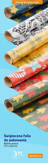Action Świąteczna folia do pakowania oferta