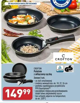 CROFTON Patelnie z z odłączaną rączką Zestaw 3 szt.