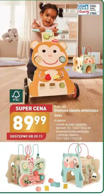 ALDI PLAYLAND Drewniana zabawka aktywizująca Sztuka oferta
