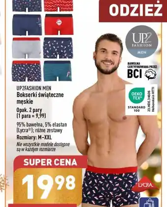 ALDI UP2FASHION MEN Bokserki świąteczne męskie Opak. 2 pary oferta