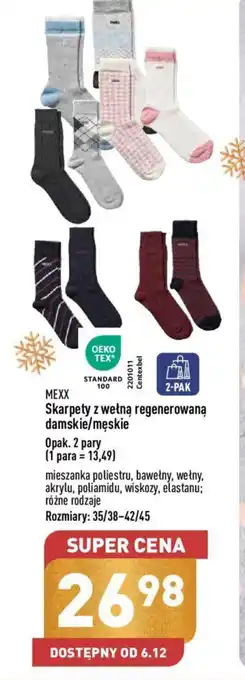 ALDI MEXX Skarpety z wełną regenerowaną damskie/męskie Opak. 2 pary oferta