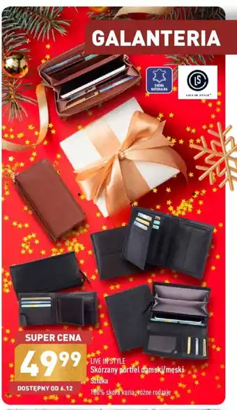 ALDI LIVE IN STYLE Skórzany portfel damski/męski oferta