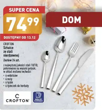 ALDI CROFTON Sztućce ze stali nierdzewne Zestaw 24 szt. oferta