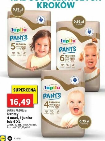Lidl Pantsy 4 maxi, 5 junior lub 6 XL oferta