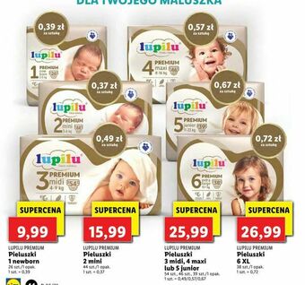 Lidl Pieluszki 3 midi, 4 maxi lub 5 junior oferta