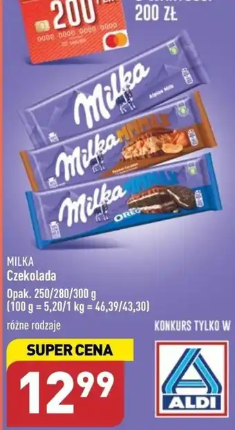 ALDI MILKA Czekolada 250-300g oferta