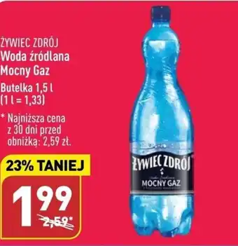 ALDI ŻYWIEC ZDRÓJ Woda źródlana Mocny Gaz 1,5 l oferta