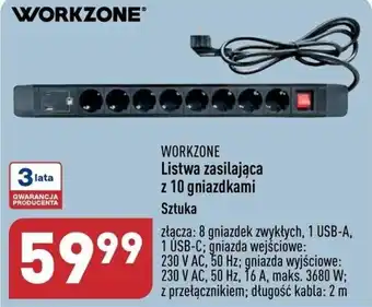 ALDI WORKZONE Listwa zasilająca z 10 gniazdkami oferta