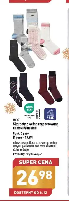 ALDI MEXX Skarpety z wełną regenerowaną damskie/męskie Opak. 2 pary oferta