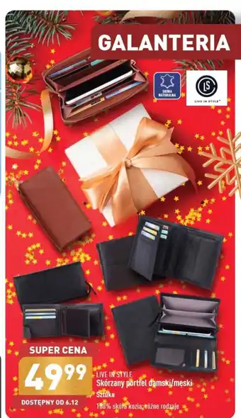 ALDI LIVE IN STYLE Skórzany portfel damski/męski oferta