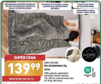 ALDI HOME CREATION Koc obciążeniowy 6 kg Sztuka wym: 135 x 200 cm oferta