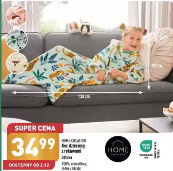 ALDI HOME CREATION Koc dziecięcy z rękawami Sztuka różne rodzaje oferta