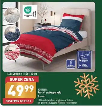 ALDI NOVITESSE Pościel z mikroperkalu Komplet 140 x 200 cm + 1 × 70 × 80 cm oferta