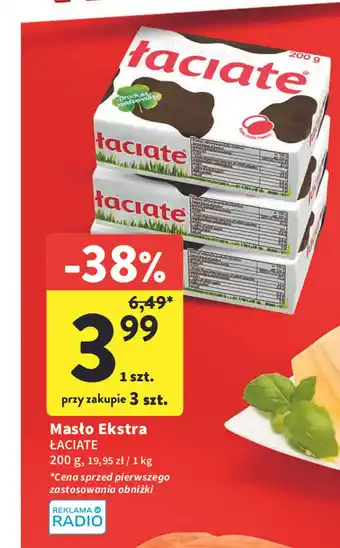 Intermarche Masło Ekstra ŁACIATE 200g oferta