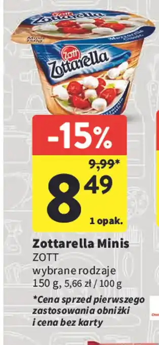 Intermarche Zottarella Minis ZOTT 150g oferta