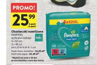 Intermarche Chusteczki nawilżane PAMPERS 4 x 52 szt. 3 x 48szt. oferta