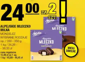 Spar ALPEJSKIE MLECZKO MILKA oferta