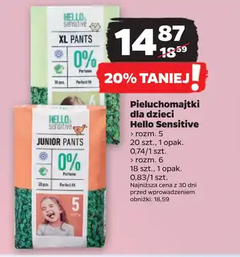 Netto Pieluchomajtki dla dzieci hello sensitive oferta
