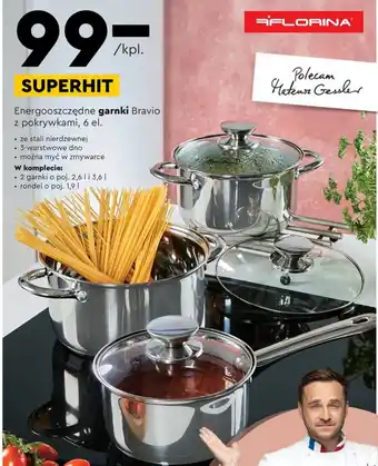 Biedronka Energooszczędne garnki Bravio z pokrywkami, 6 el. RFLORINA oferta