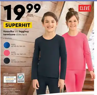Biedronka CLEVÉ Koszulka lub legginsy termiczne dziecięce oferta