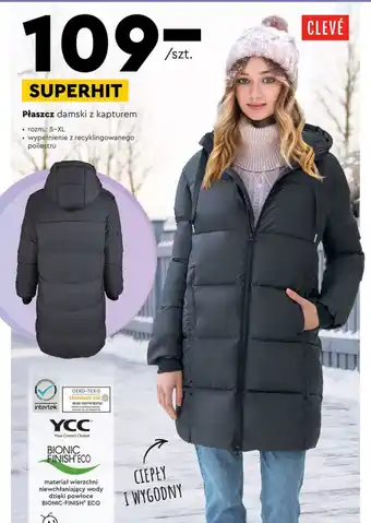 Biedronka CLEVE Płaszcz damski z kapturem rozm.: S-XL oferta